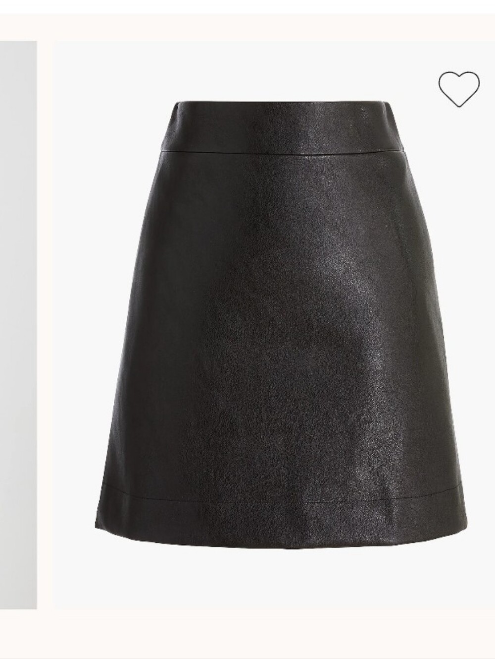 New Sz 14  J. CREW Faux Leather Mini Skirt A Line Black B113